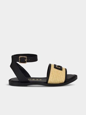 Women's Guess Black & Natural Shay Sandals