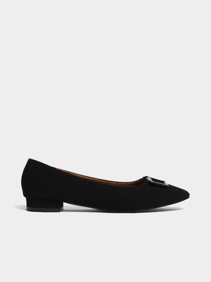 Jet Women's Black Nubuck Buckle Formal Shoes