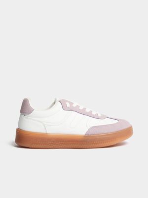 Women's White & Purple Gumsole Sneaker