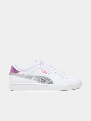 Junior Grade-School Puma 3.0 Star Glow White/Silver/Pink Sneakers