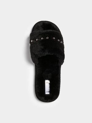 Jet Women's Black Pearl Mule Slippers