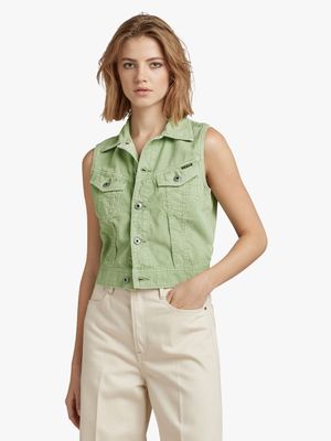 G-Star Women's Slim Denim Green Vest