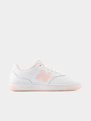 New Women's 80 White/Pink Sneaker