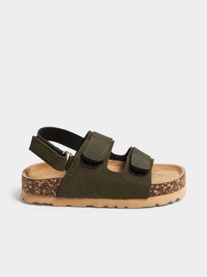 Jet Younger Boys Khaki Velcro Sandal