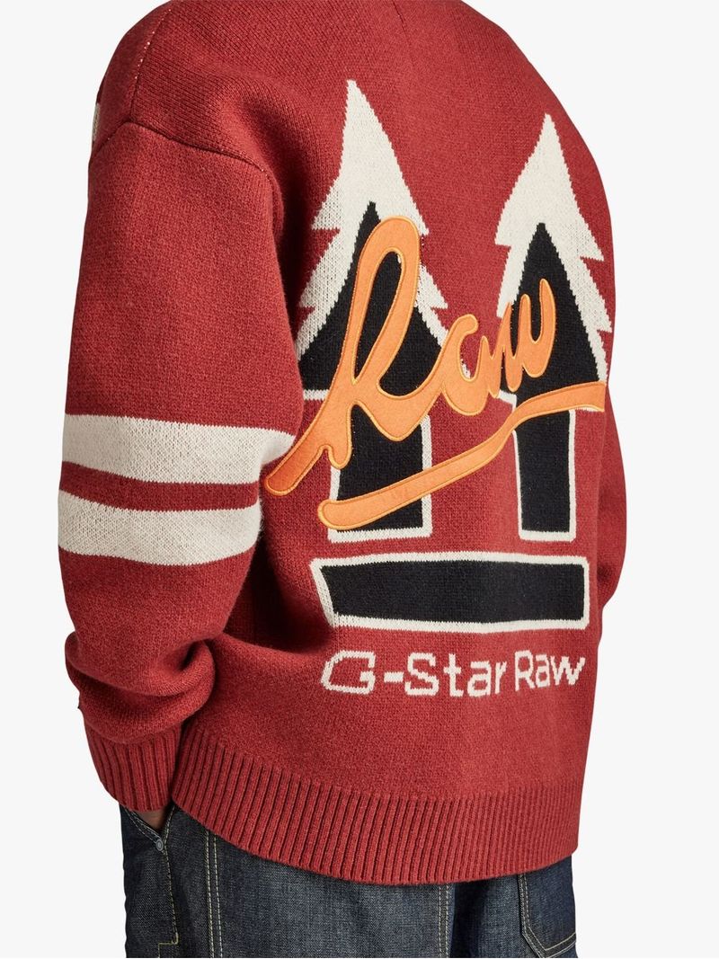 G-Star Men's Holiday 89 Loose Red Cardigan - Bash.com