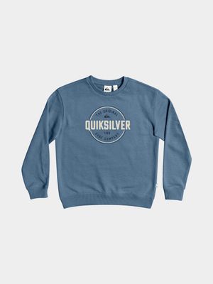 Boy's Quiksilver Blue Circle Up Crew Youth Sweater