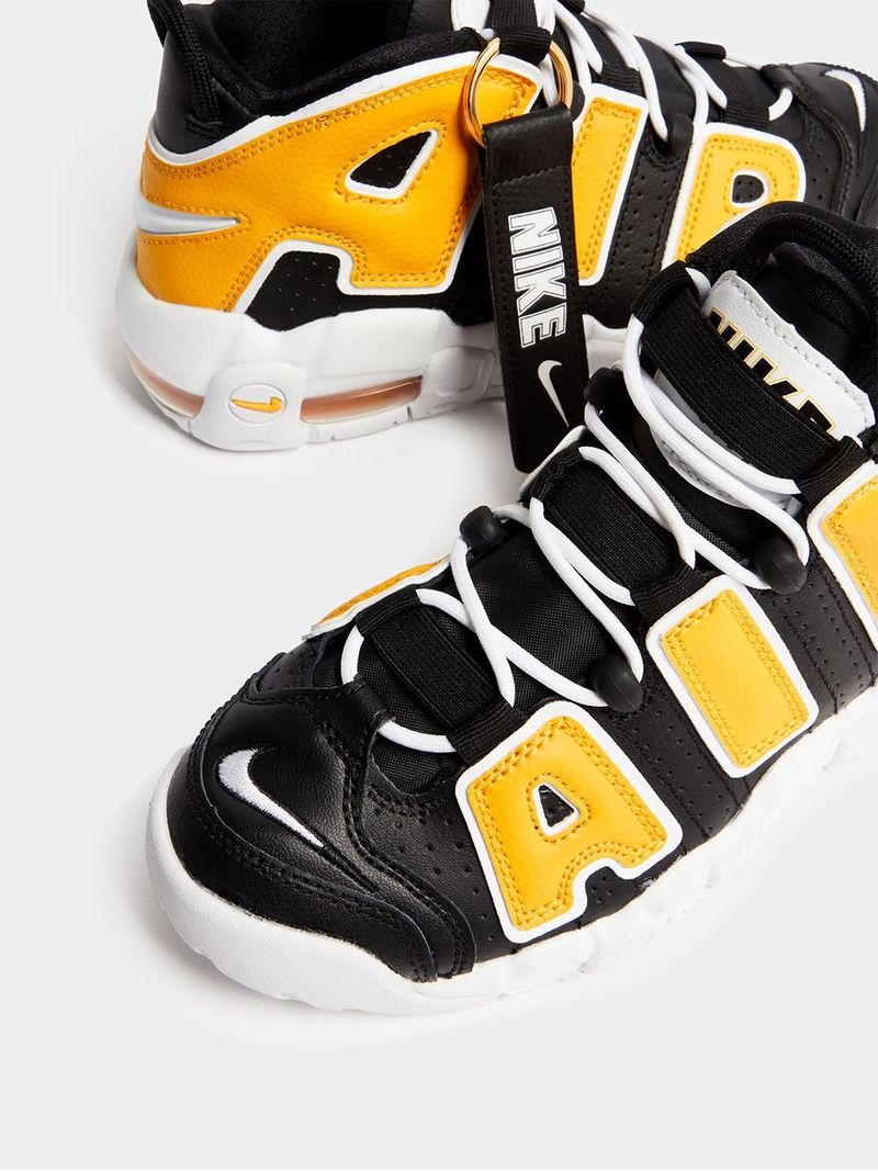 Nike uptempo black and yellow best sale