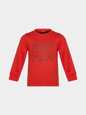 Boy's Jeep Orange Fleece Crew Neck Sweater