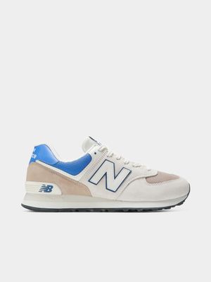 New Balance Women's 574 White/Blue Sneaker