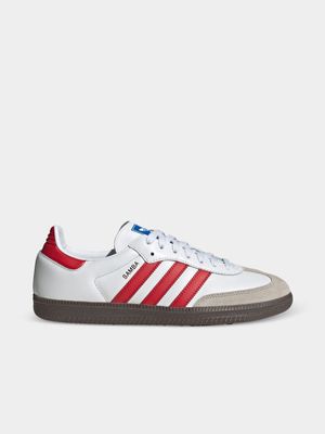 adidas Originals Men's Samba OG White/Red Sneaker