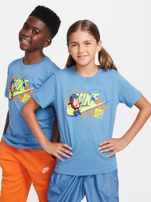 Nike Unisex Kids Boxy Futura Blue T-Shirt