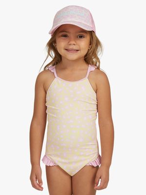 Girl's Billabong Honey Pink One-Piece Swimsuit