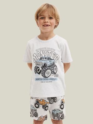 Cotton On Kids Natural Jordan Short Sleeve Pyjama Set