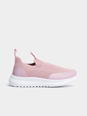 Jet Younger Girls Pink Knit Sneakers