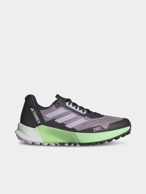 Womens adidas Terrex Agravic Flow 2 Preloved Fig/Silver Dawn/Semi Green Spark Trail Running Shoes