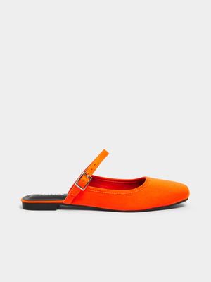 Women's Orange Square Toe Pump