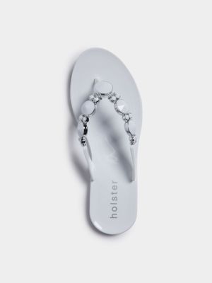 Women's Holster White Embellish Sandals