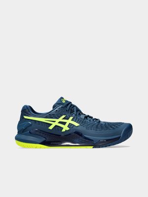 Mens Asics Gel-Resolution 9 Blue/Yellow Tennis Shoes