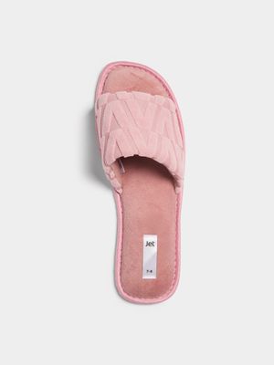 Jet Women's Blush Embossed Open Toe Slippers