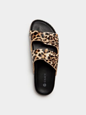 Women's Animal Print Double Strap Sandals