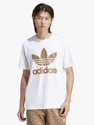 adidas Originals Men's Classic Monogram Graphic White T-shirt