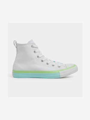 Women's Converse Chuck Taylor All Star High Colorblock Gradient  White/Green/Blue Sneaker