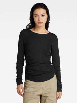 G-Star Women's Gathered Slim Black T-Shirt