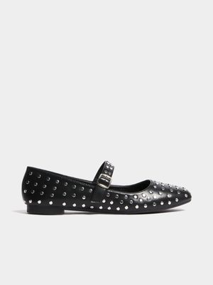 Women's Black Studded Pump