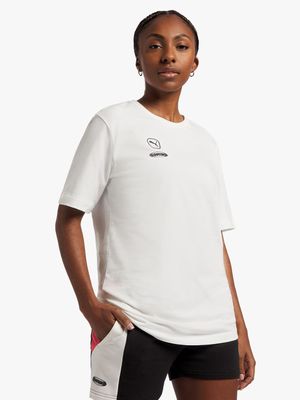 Womens Puma Queen White Football Tee