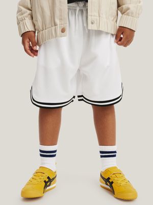 Cotton On Kids Boy White Braxton Basketball Shorts