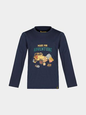 Boy's Jeep Navy Car Adventure Long Sleeve T-Shirt