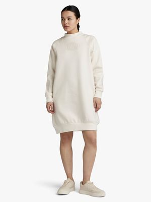 G-Star Women's Mock Raglan Cream Sweat Dress