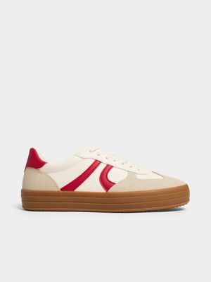 Jet Women's Stone/Red Platform Sneakers