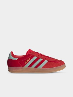 adidas Originals Women's Gazelle Indoor Red/Green/Gum Sneaker