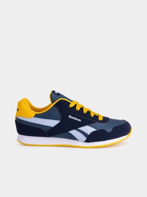 Junior  Reebok CLJOG 3.0 Navy/Yellow Sneaker