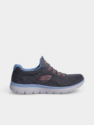 Women's Skechers Summits Grey/Blue Sneaker