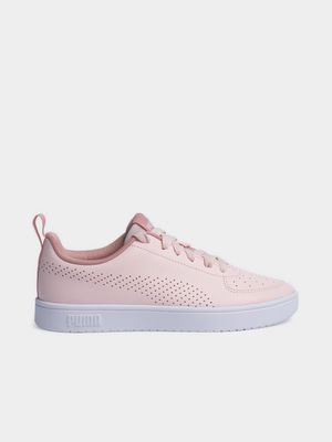 Womens Puma Rickie Perf Pink/White Sneaker