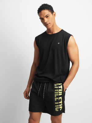 Mens TS Graphic Black Volley Shorts