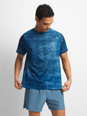 Mens TS Dri-Tech AOP Blue Run Club Performance Tee