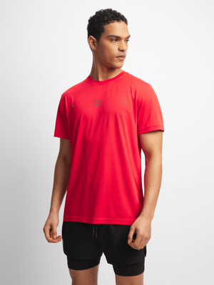 Mens TS Dri-Tech Misplaced Text Red Performance Tee