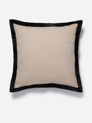 Velvet Flange Scatter Cushion Black 60x60cm