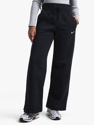 Nike Women's Nsw Phoenix Fleece High-Waisted Wide-Leg Black Trackpants