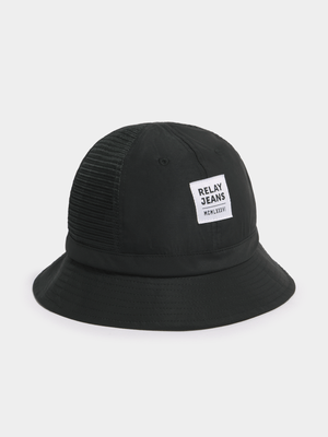 Men's Relay Jeans Mesh Dome Black Bucket Hat