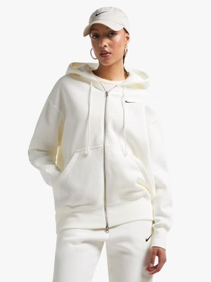 Nike Women's Nsw Phoenix Fleece Oversized Cream Hoodie