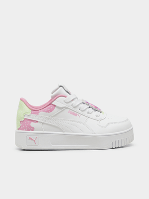 Junior Pre-School Puma Carina Street Trolls White/Pink/Lime Sneakers