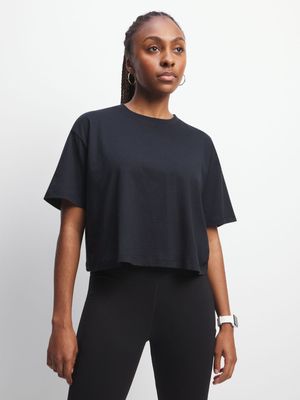 Women's APX Black Boxy Tee