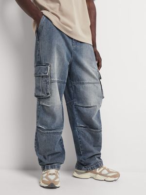 Men's Relay Jeans Wide Leg Tint Blue Cargo Jean