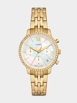 Fossil Neutra Chronograph Gold Plated Stainless Steel Bracelet Watch