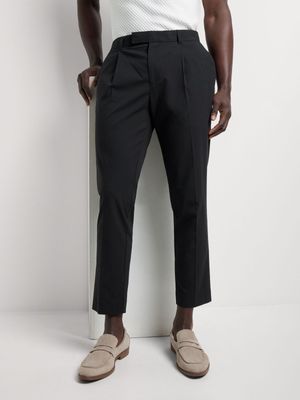 Men's Markham Pleated Tapered Dry Handle Black Trouser