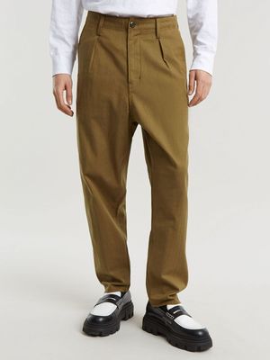 G-Star Men's Pleated Chino Brown Relaxed Pants